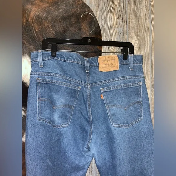 Orange Tab Levi’s size 36X32 vintage made in USA blue jeans 1960s - Picture 4 of 7